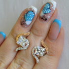 Срібні сережки з золотими накладками