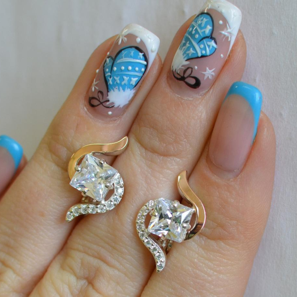 Срібні сережки з золотими накладками