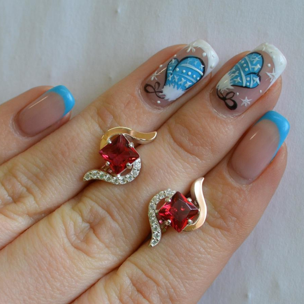 Срібні сережки з золотими накладками