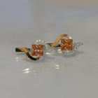 Срібні сережки з золотими накладками