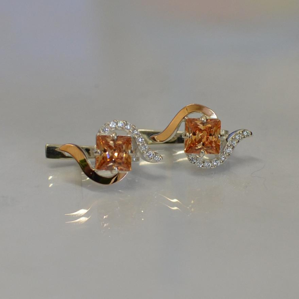 Срібні сережки з золотими накладками