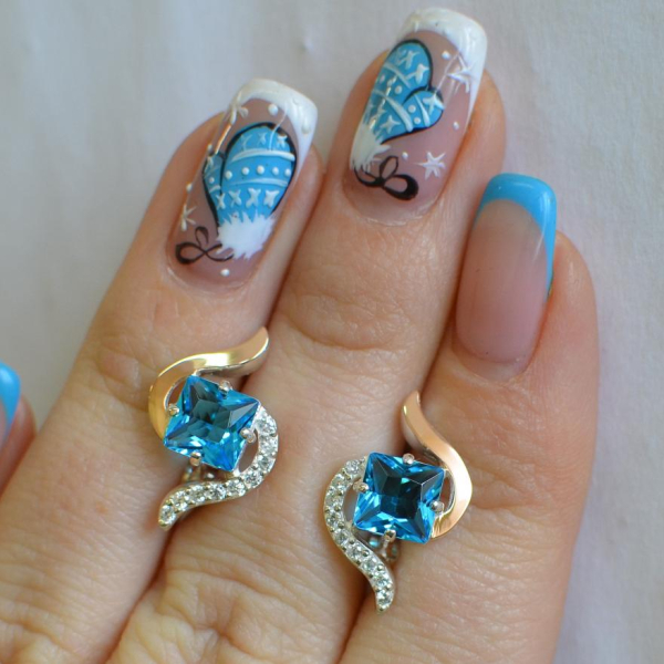 Срібні сережки з золотими накладками