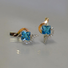 Срібні сережки з золотими накладками