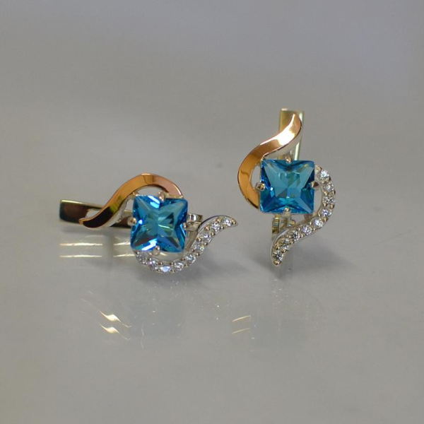 Срібні сережки з золотими накладками