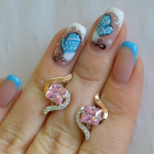 Срібні сережки з золотими накладками