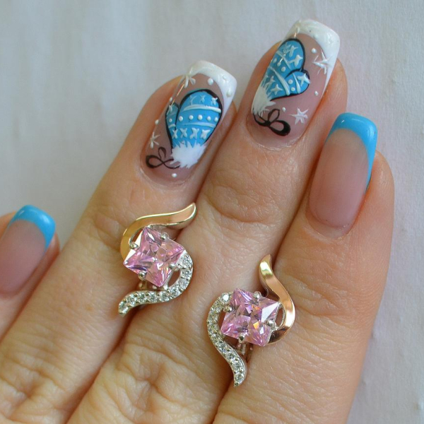 Срібні сережки з золотими накладками