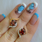 Срібні сережки з золотими накладками