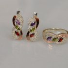 Серебряный гарнитур с золотыми пластинами