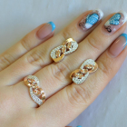 Серебряный гарнитур с золотыми пластинами