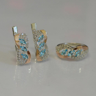 Серебряный гарнитур с золотыми пластинами