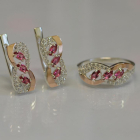 Серебряный гарнитур с золотыми пластинами