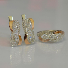 Серебряный гарнитур с золотыми пластинами