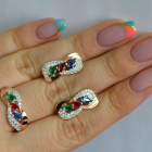 Серебряный гарнитур с золотыми пластинами