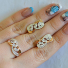 Серебряный гарнитур с золотыми пластинами