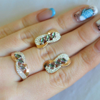 Серебряный гарнитур с золотыми пластинами