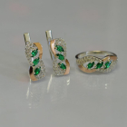 Серебряный гарнитур с золотыми пластинами