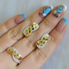 Серебряный гарнитур с золотыми пластинами