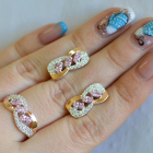 Серебряный гарнитур с золотыми пластинами