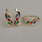 Серебряный гарнитур с золотыми пластинами