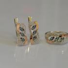 Серебряный гарнитур с золотыми пластинами