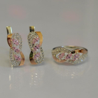 Серебряный гарнитур с золотыми пластинами