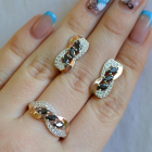 Серебряный гарнитур с золотыми пластинами