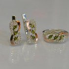 Серебряный гарнитур с золотыми пластинами