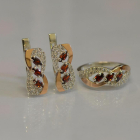 Серебряный гарнитур с золотыми пластинами