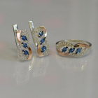 Серебряный гарнитур с золотыми пластинами