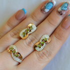 Серебряный гарнитур с золотыми пластинами