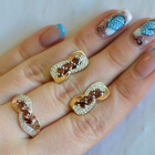 Серебряный гарнитур с золотыми пластинами