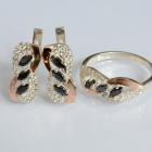 Серебряный гарнитур с золотыми пластинами