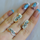 Серебряный гарнитур с золотыми пластинами