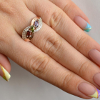 Срібна каблучка з золотими пластинами