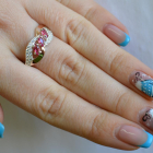 Срібна каблучка з золотими пластинами