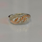 Срібна каблучка з золотими пластинами