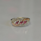 Срібна каблучка з золотими пластинами