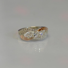 Срібна каблучка з золотими пластинами