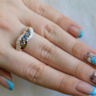 Срібна каблучка з золотими пластинами