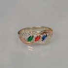 Срібна каблучка з золотими пластинами