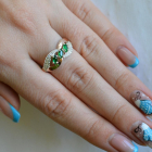 Срібна каблучка з золотими пластинами