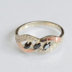 Срібна каблучка з золотими пластинами