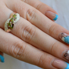 Срібна каблучка з золотими пластинами