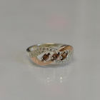 Срібна каблучка з золотими пластинами