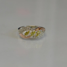 Срібна каблучка з золотими пластинами