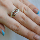 Срібна каблучка з золотими пластинами