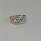 Срібна каблучка з золотими пластинами