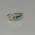 Срібна каблучка з золотими пластинами