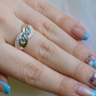 Срібна каблучка з золотими пластинами