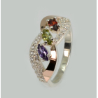 Срібна каблучка з золотими пластинами